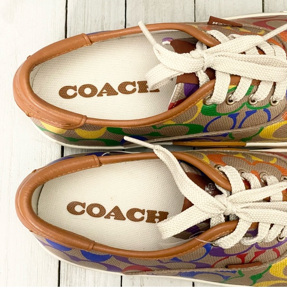 COACH Citysole Skate Pride Collection Rainbow Signature Canvas Low Top Sneakers - Picture 9 of 11